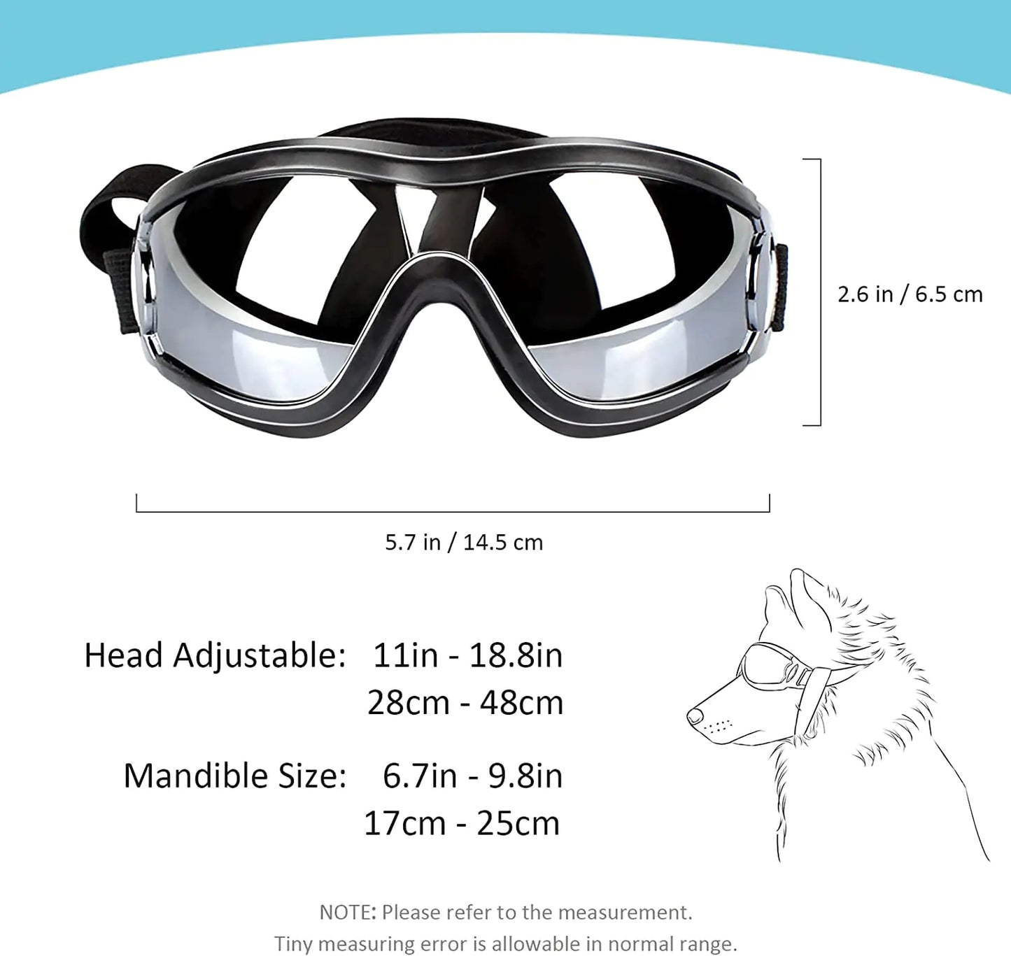 Doggles (Adjustable Strap Dog Goggles)